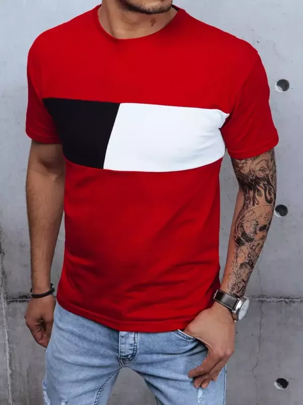DStreet T-shirt męski basic czerwony Dstreet