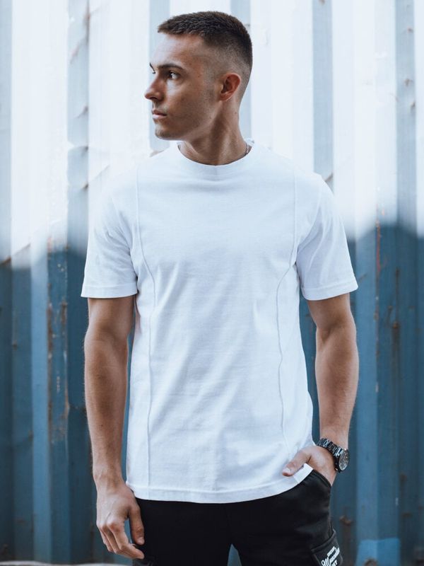 DStreet T-shirt męski bez nadruku biały Dstreet