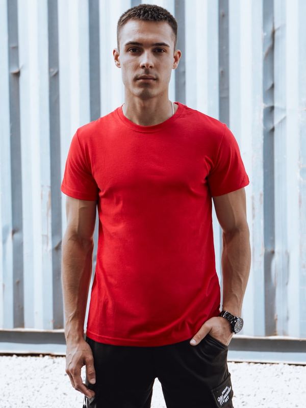 DStreet T-shirt męski bez nadruku czerwony Dstreet RX5306
