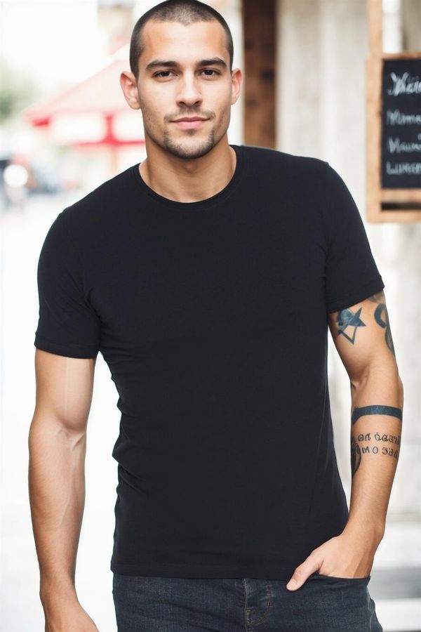 dewberry T8569 DEWBERRY BICYCLE COLLAR MEN'S T-SHIRT-NAVY-2