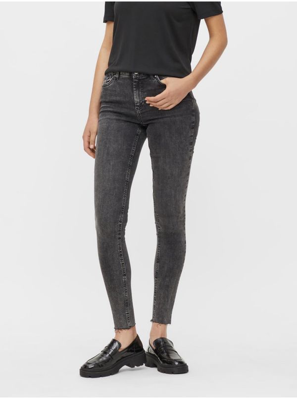 Pieces Tamno siva skinny fit traperice komadi Delly - Žene
