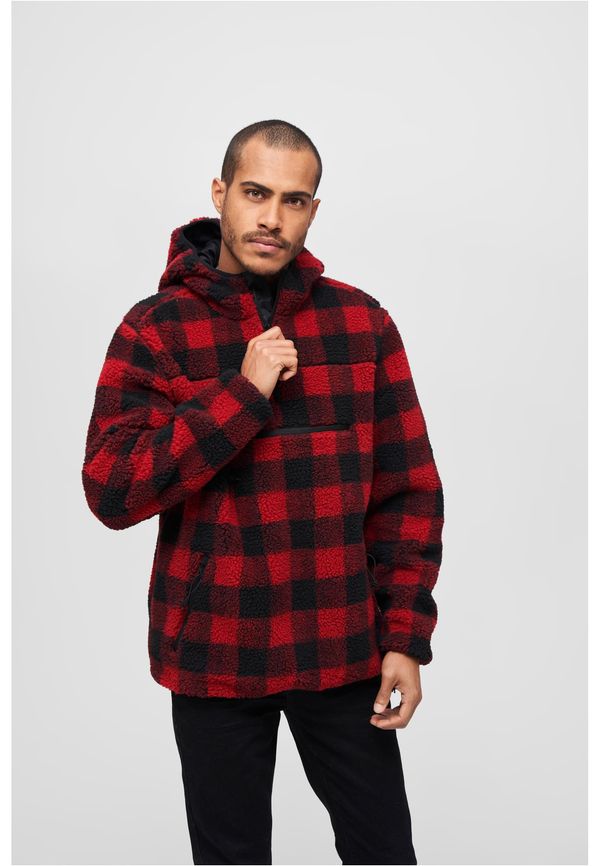 Brandit Teddyfleece Worker Pullover Jacket Red/Black