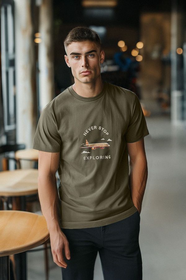 Trendyol Trendyol Anthracite Oversize/Wide Cut More Sustainable Embroidered 100% Organic Cotton T-shirt