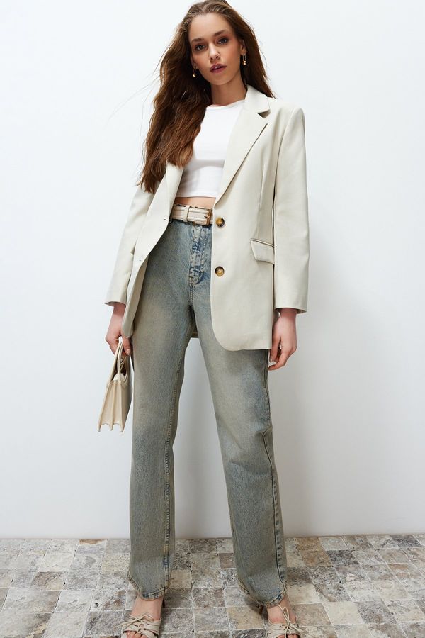 Trendyol Trendyol Beige Woven Blazer Jacket