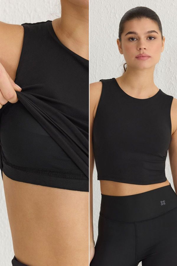 Trendyol Trendyol Black Brushed Soft Fabric Knitted Sports Blouse