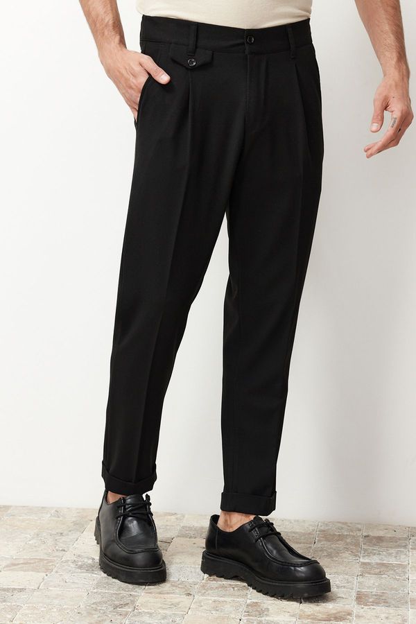 Trendyol Trendyol Black Italian Cut Pleated Fabric Trousers