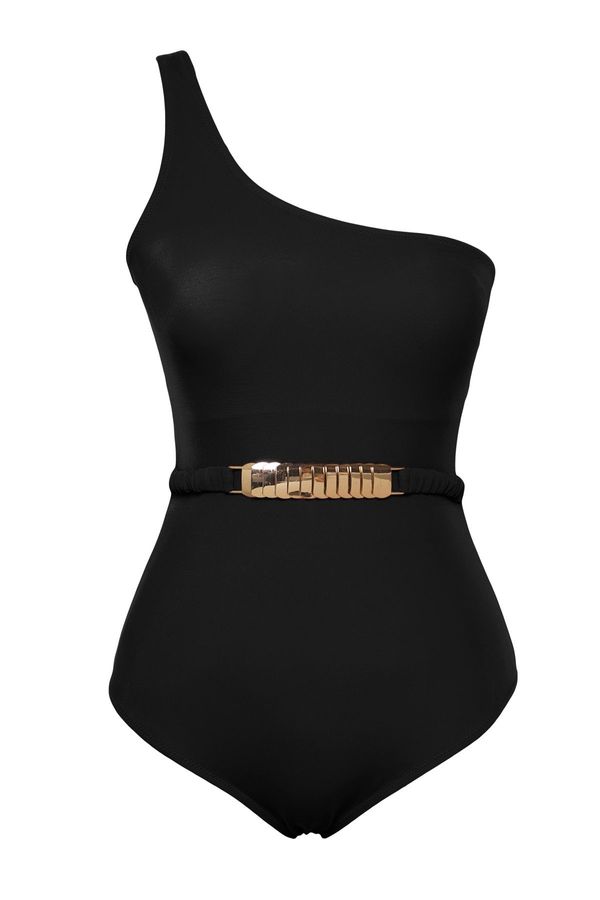 Trendyol Trendyol Black Plain Bralette Strap Swimsuit