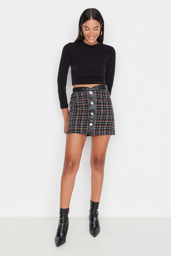 Trendyol Trendyol Black Skirt With Woven Buttons
