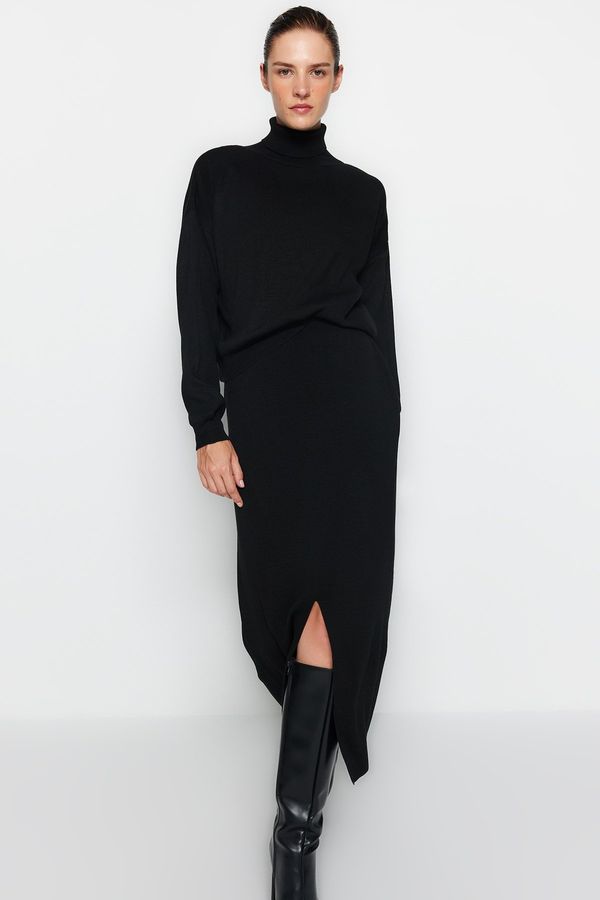 Trendyol Trendyol Black Turtleneck Knitwear Top and Bottom Set