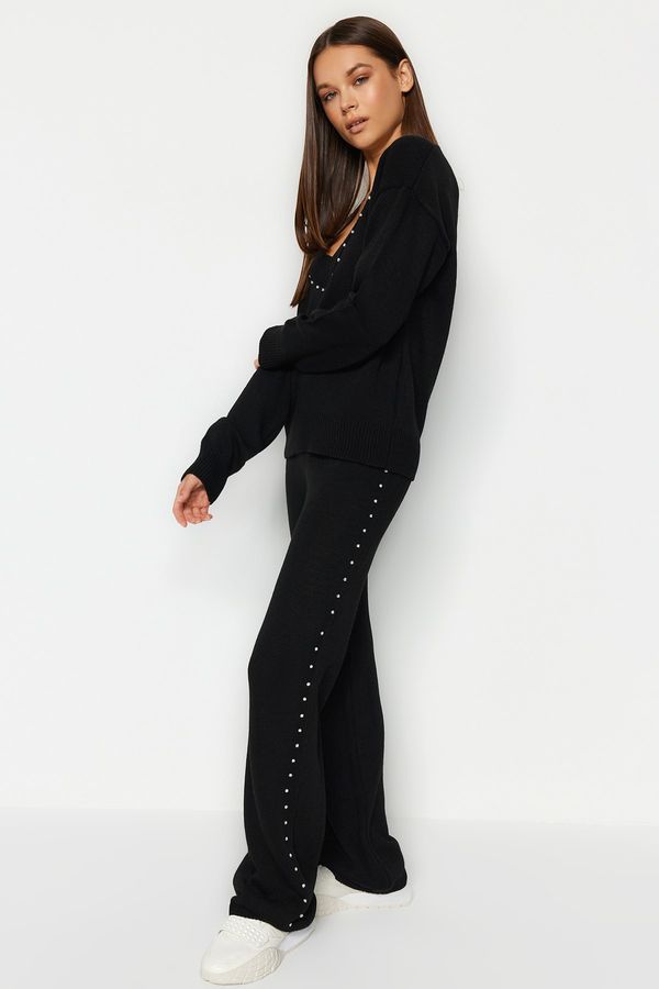 Trendyol Trendyol Black Wide Fit Knitwear Two Piece Set