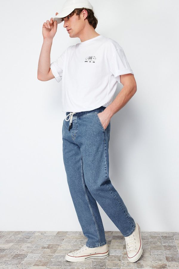 Trendyol Trendyol Blue Elastic Waist Wide Fit Jeans