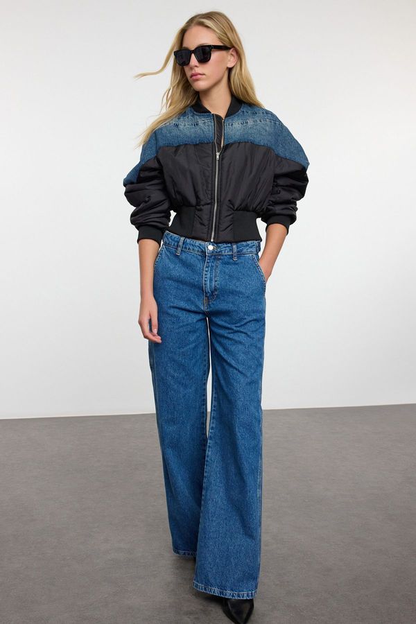 Trendyol Trendyol Blue More Sustainable Pocket Detail High Waist Wide Leg Jeans
