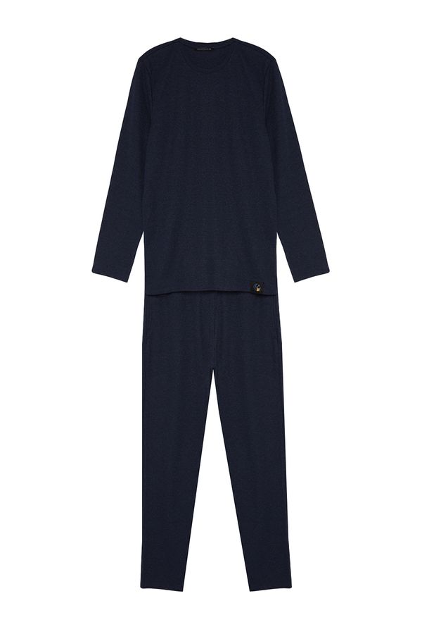 Trendyol Trendyol Indigo Regular Fit Waffle Knitted Pajamas Set