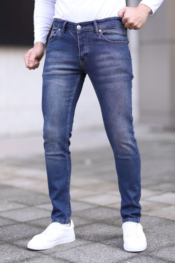 Trendyol Trendyol Navy Blue Skinny Ribbed Jeans