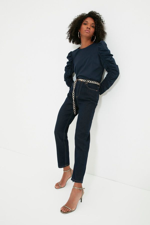 Trendyol Trendyol Navy Blue Traperice za mamu visokog struka