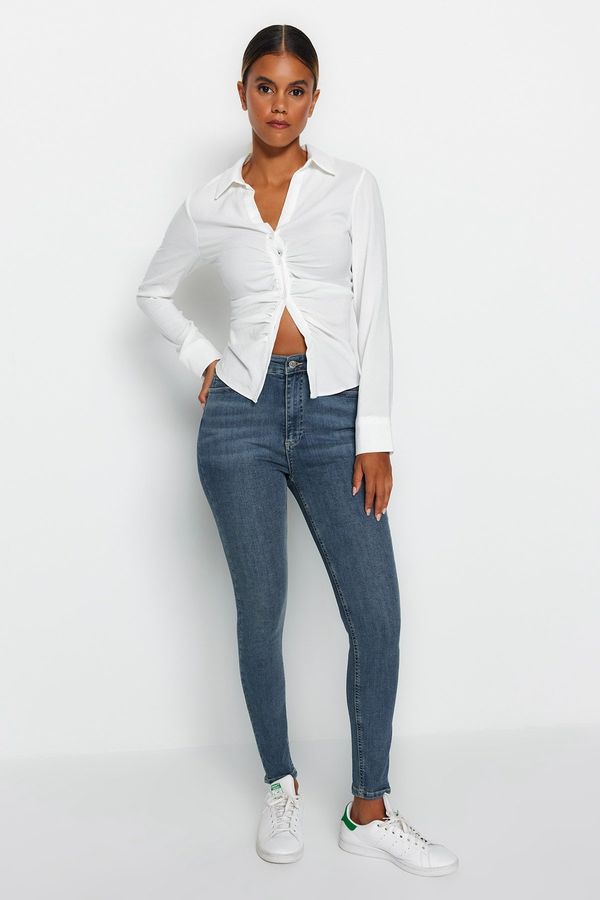 Trendyol Trendyol plave skinny traperice visokog struka