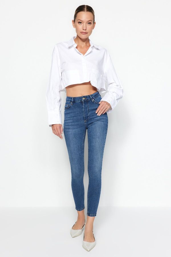 Trendyol Trendyol plave skinny traperice visokog struka