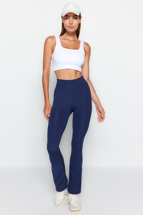 Trendyol Trendyol Tamno mornarsko plava rastezljiva camisole joga sportske tajice