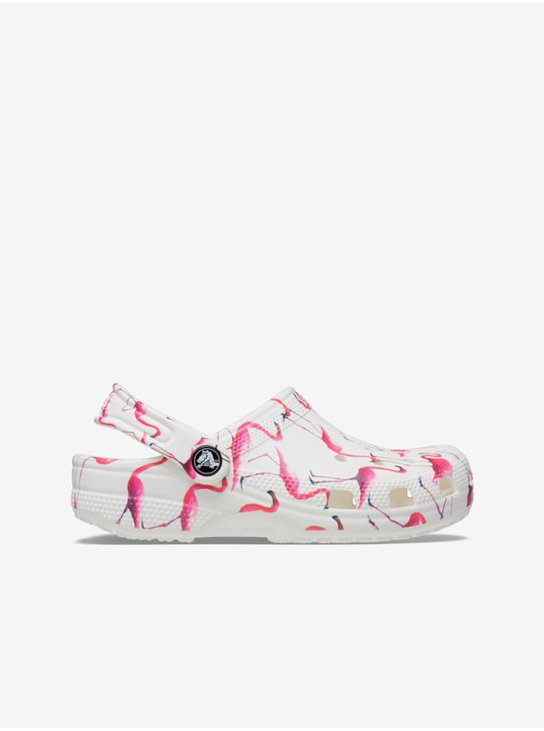 Crocs White girl's patterned slippers Crocs - Girls