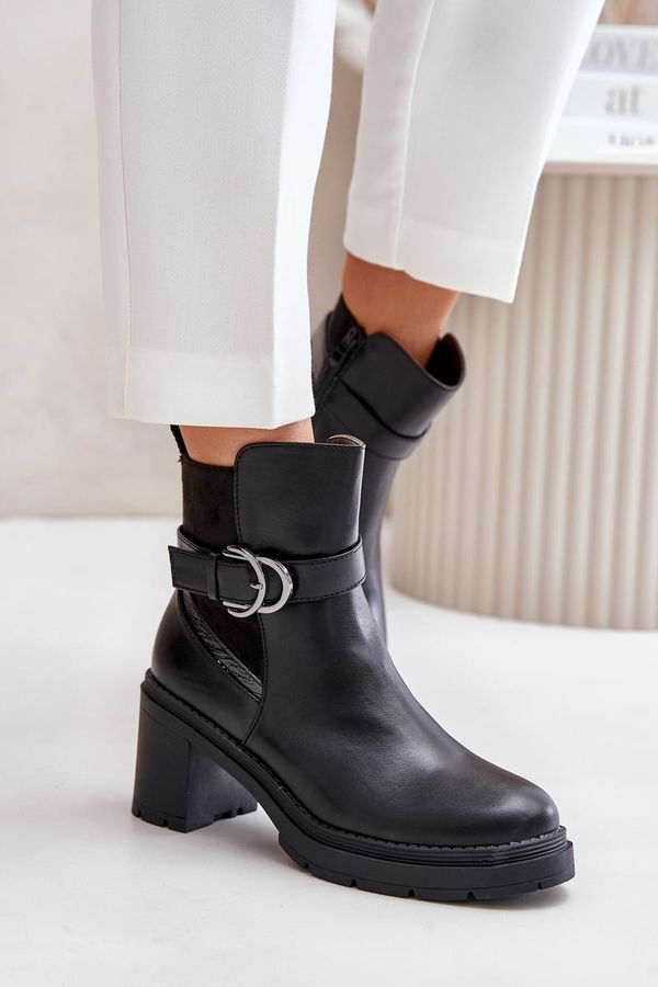 PH2 Women's ankle boots with a zipper insulated with a zipper black Inabelle
