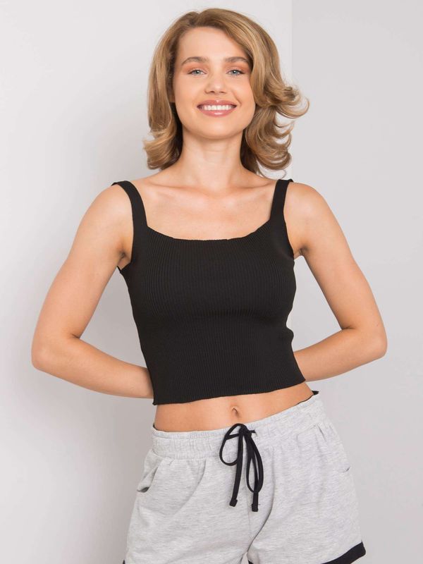 Fashionhunters Women's black ribbed top