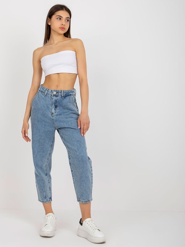 Fashionhunters Women's blue jeans with high waist