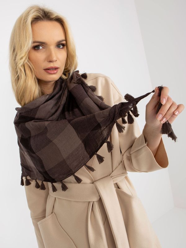 Fashionhunters Women's brown scarf with fringe