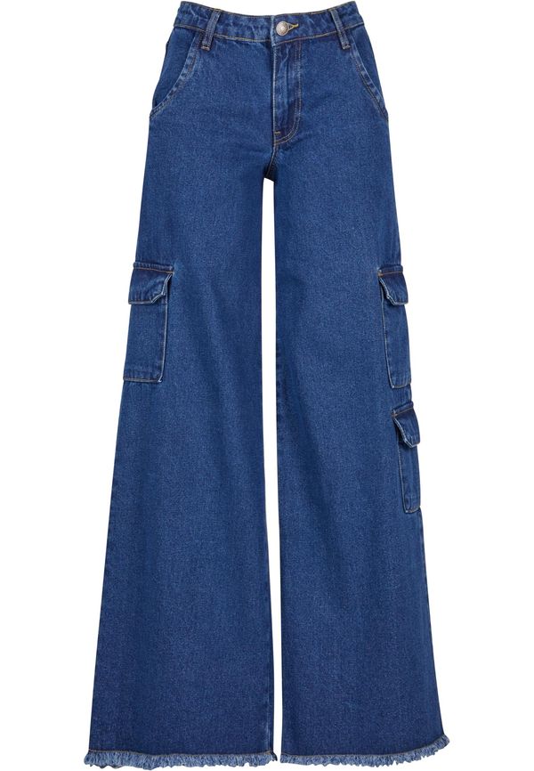 UC Ladies Women's Cargo Jeans with Medium Waist - Blue