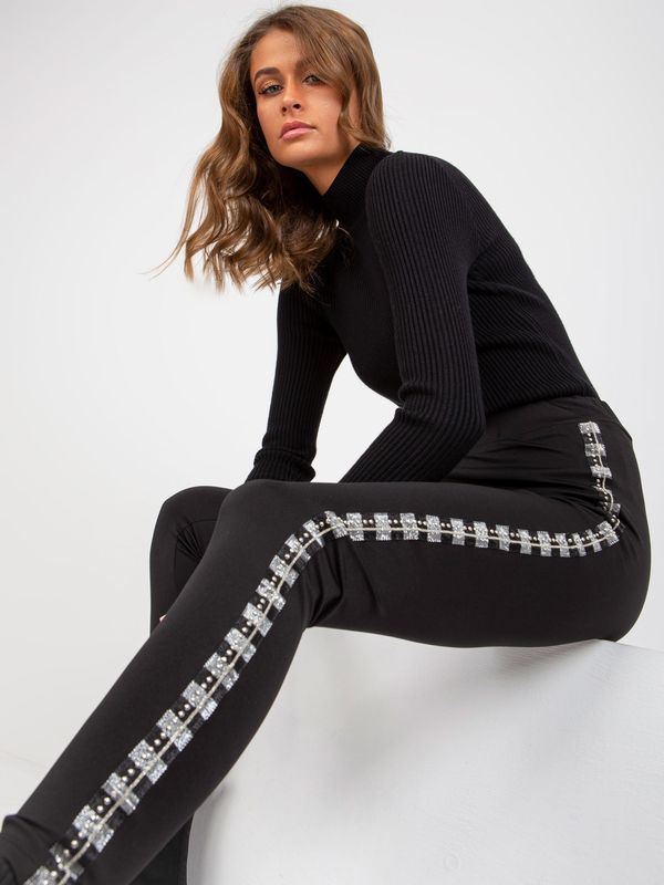 Fashionhunters Women's Casual Black Leggings with High Waist