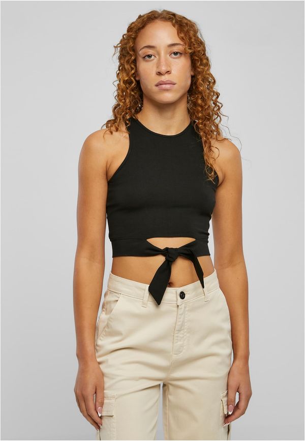 UC Ladies Women's Cropped Knot Top Black