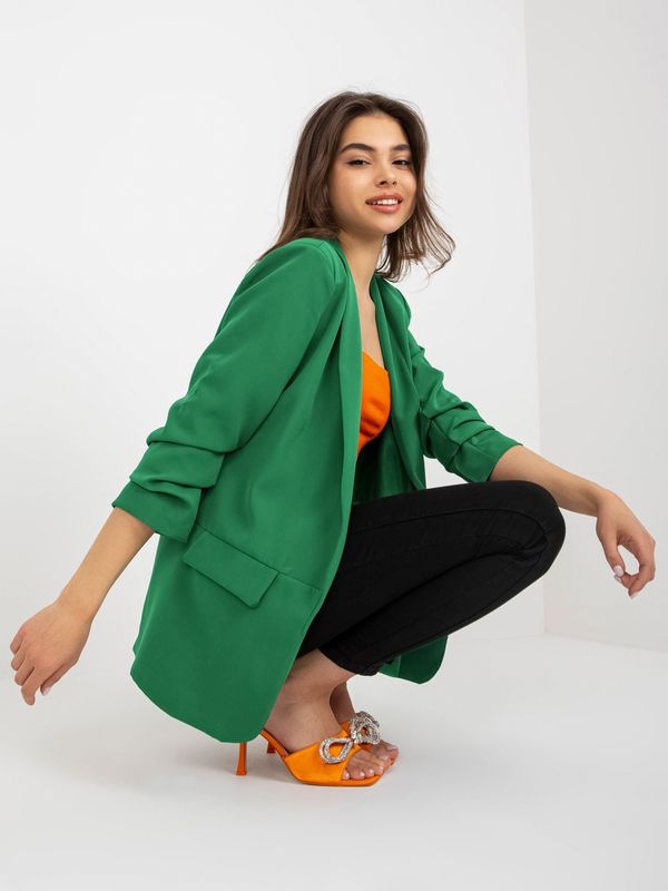 Fashionhunters Women's dark green lined blazer OCH BELLA