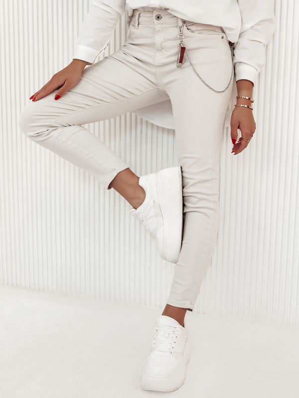 DStreet Women's denim trousers FABIANA, light beige UY2130