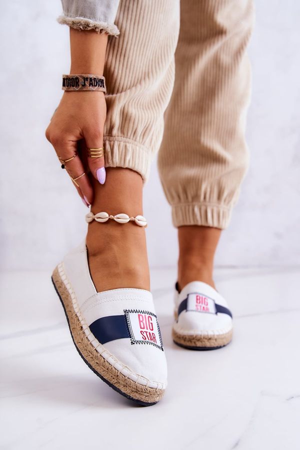 BIG STAR SHOES Women's elegant espadrilles Big Star - white/navy