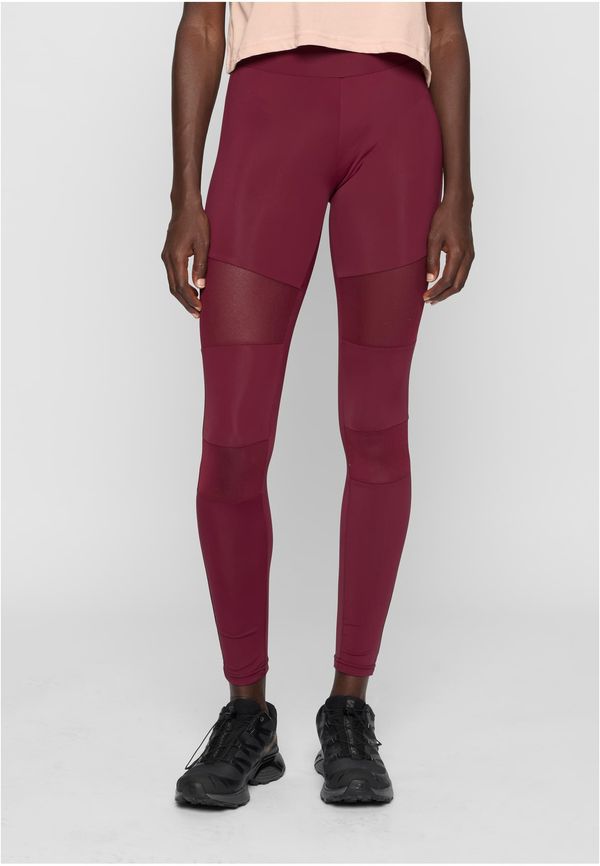 Urban Classics Women's fishnet leggings 2 pcs black+burgundy