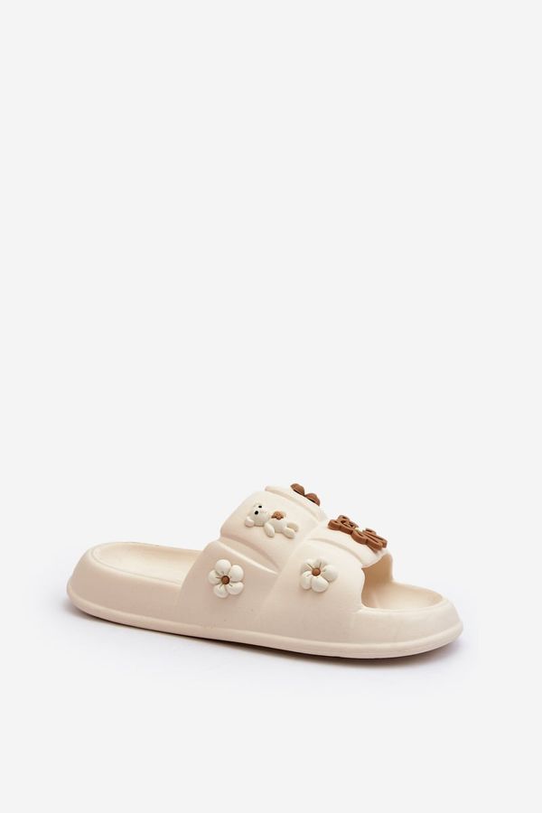 Kesi Women's foam slippers with embellishments Beige Cambrina