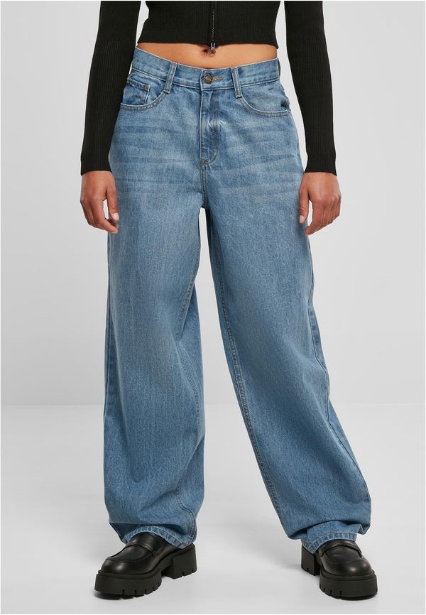 UC Ladies Women's High Waist Jeans 90's Wide Leg Denim Pants - Blue