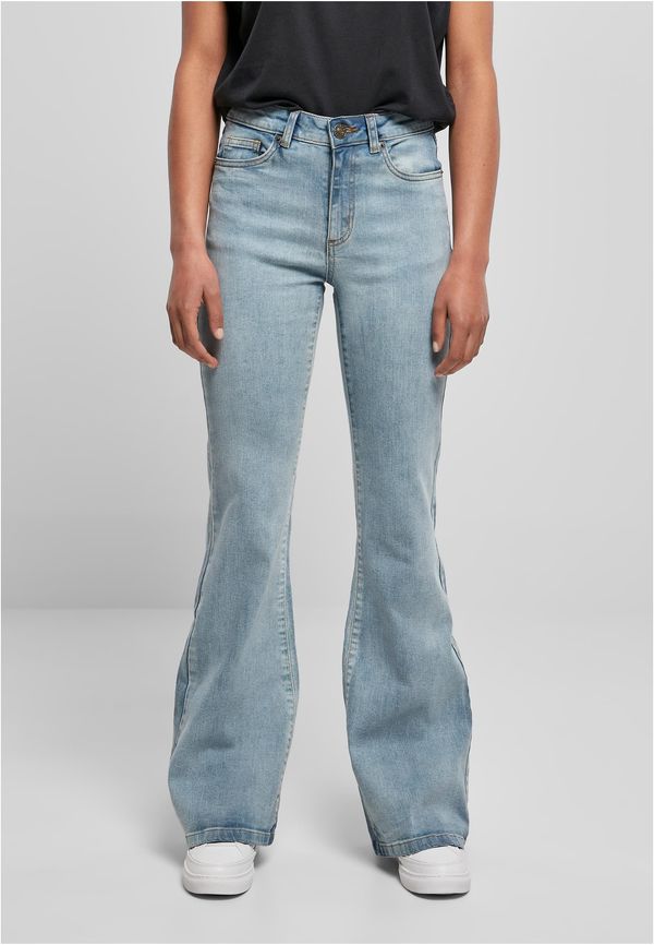 Urban Classics Women's high-waisted denim pants - light blue