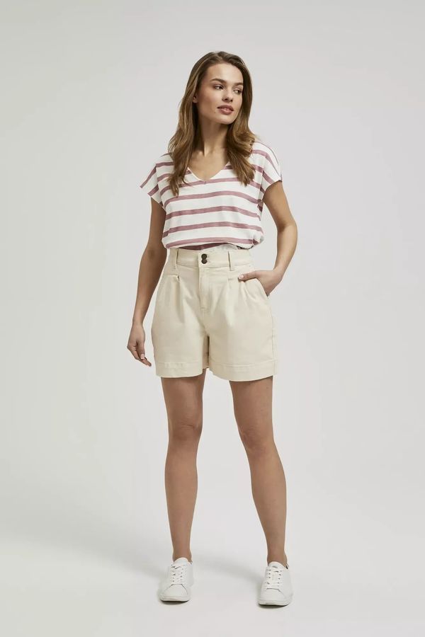 Moodo Women's linen shorts MOODO - light beige