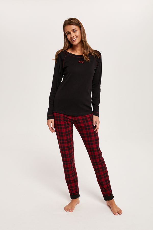 Italian Fashion Women's pyjamas Ordesa long sleeves, long legs - black/print