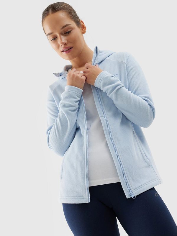 4F Women's regular 4F hooded fleece - light blue