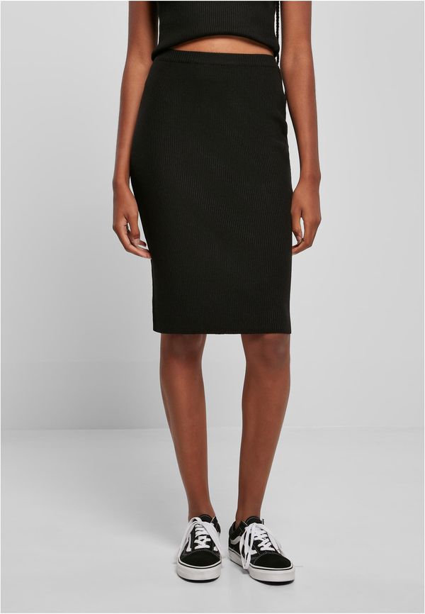 UC Ladies Women's ribbed midi skirt black