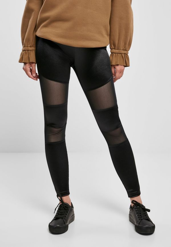 UC Ladies Women's Shiny Tech Mesh Leggings - Black
