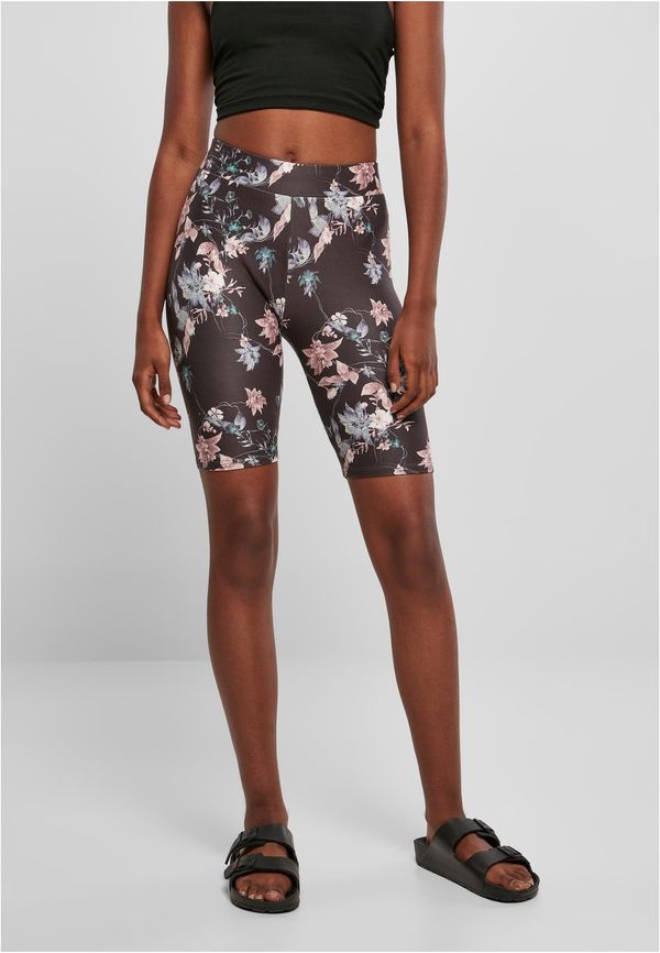 UC Ladies Women's Soft Shorts AOP Cycle Blacksoftflower