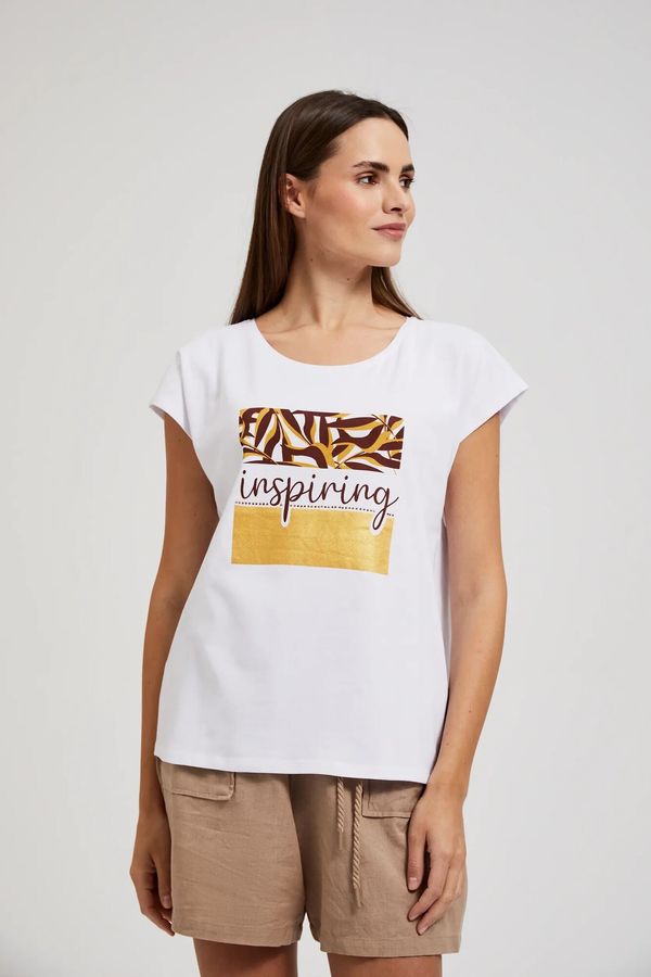 Moodo Women's T-shirt with MOODO print - white