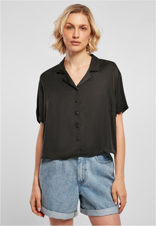 UC Ladies Women's Viscose Satin Leisure Shirt Black