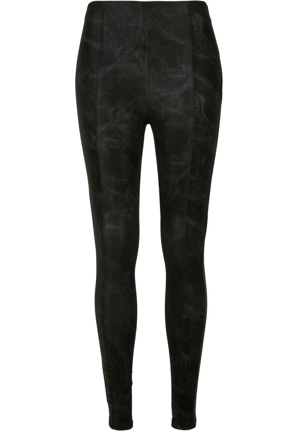 UC Ladies Women's washed trousers made of artificial leather black