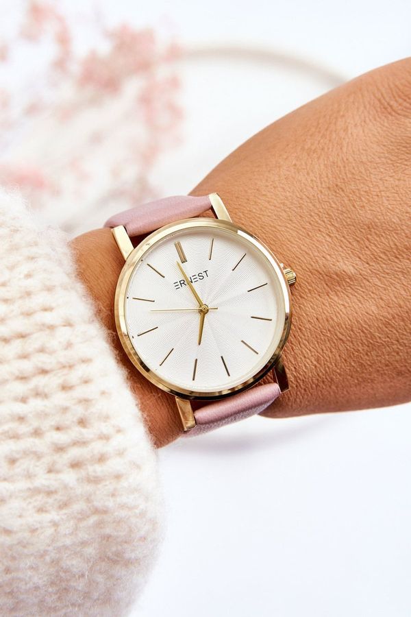 Ernest Women's Watch With Gold Case Ernest Pink Vega