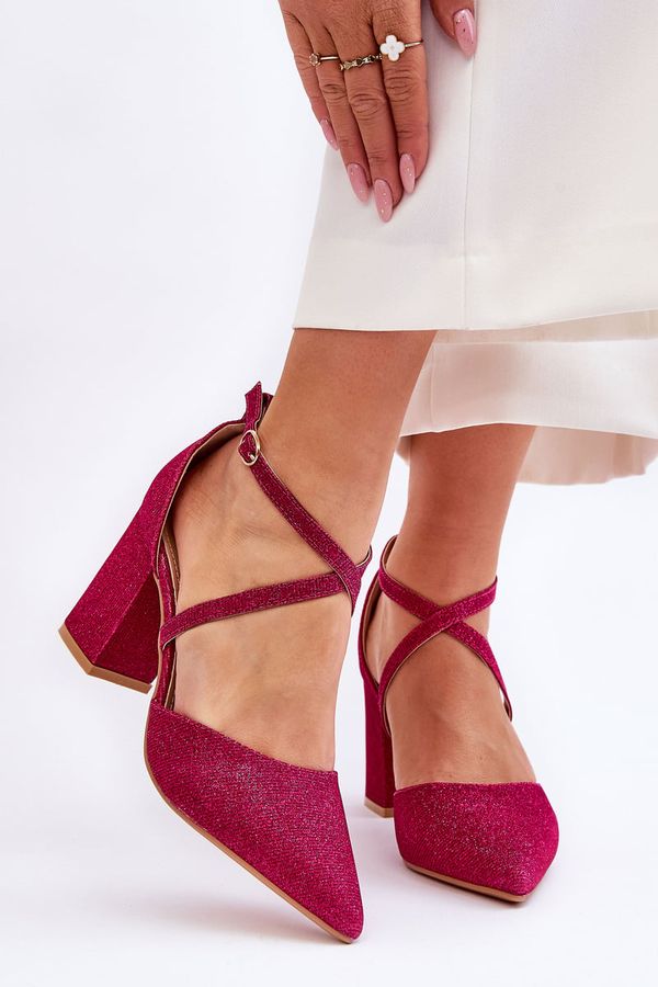 WS1 WS1 Fashionable Glitter Pumps On Heel Fuchsia Galaxy