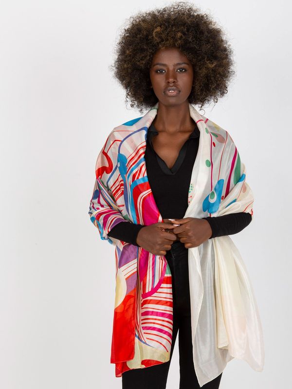 Fashionhunters Yellow elegant scarf with patterns