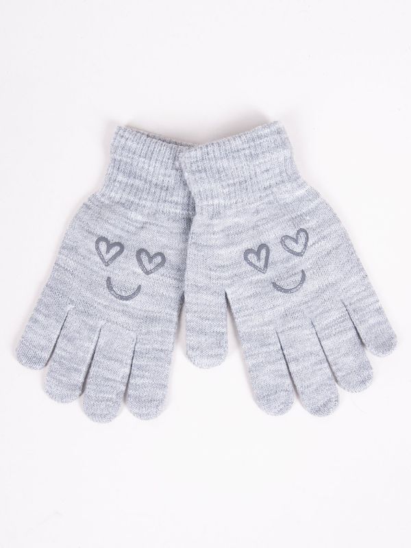 Yoclub Yoclub Kids's Girls' Five-Finger Gloves RED-0012G-AA5A-017